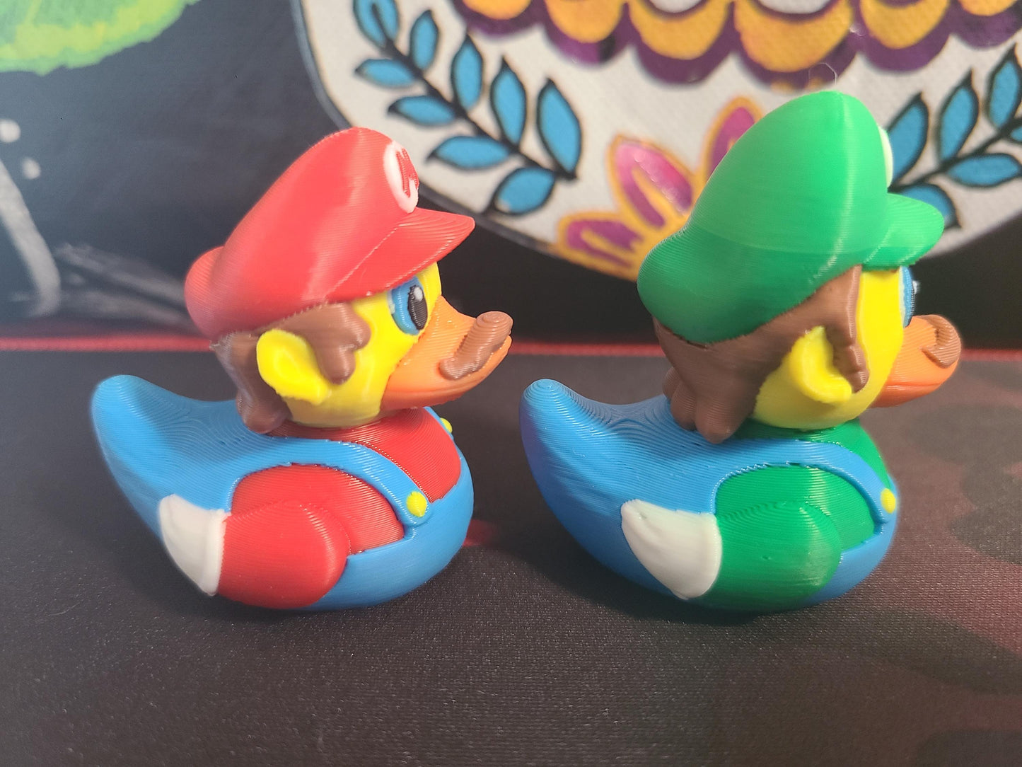 Mario and Luigi Super Mario Bros Ducks Set 3D Printed Large Small Mini Sizes Jeep Ducks Plastic Highly Detailed