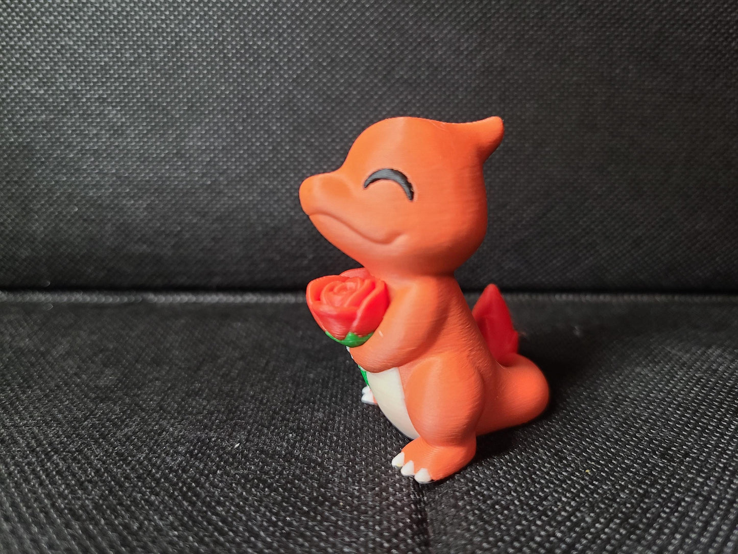 Valentine's Day Rose Heart Love Charmeleon Figure Fanart Pokemon 3d Printed Retro Holiday Decor