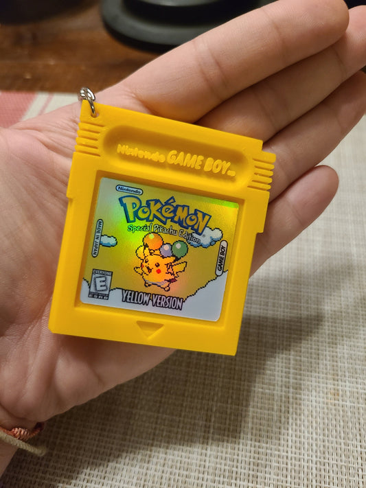 Pokémon 3D Printed Gameboy Color Flying Pikachu GBC Red Yellow Blue Gold Silver Keychain Retro Party Favor Classic Nintendo Eevee Evolution