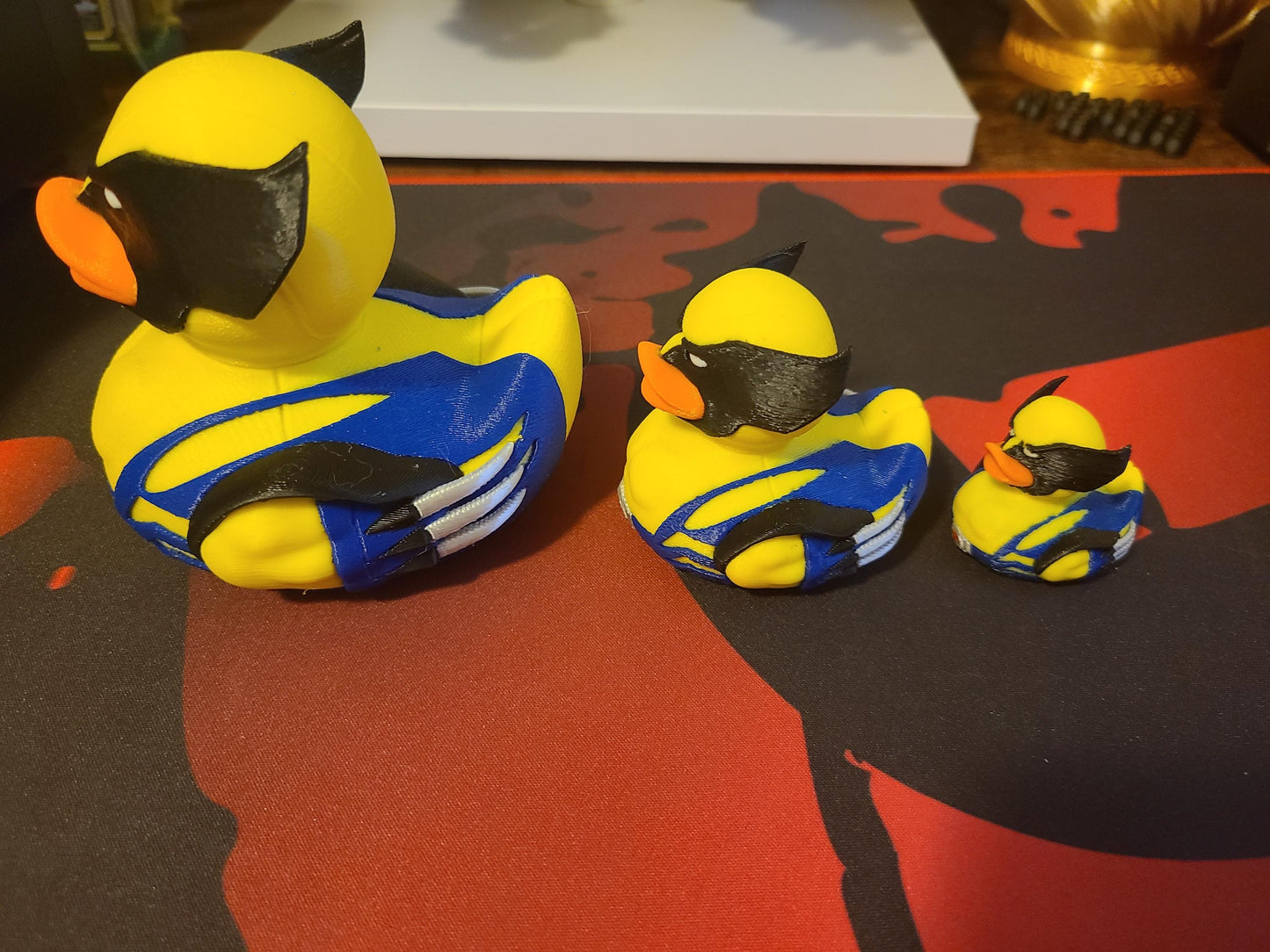 Wolverine X Men Deadpool Duck 3D Printed Large Small Mini Sizes Jeep Duck Plastic Highly Detailed