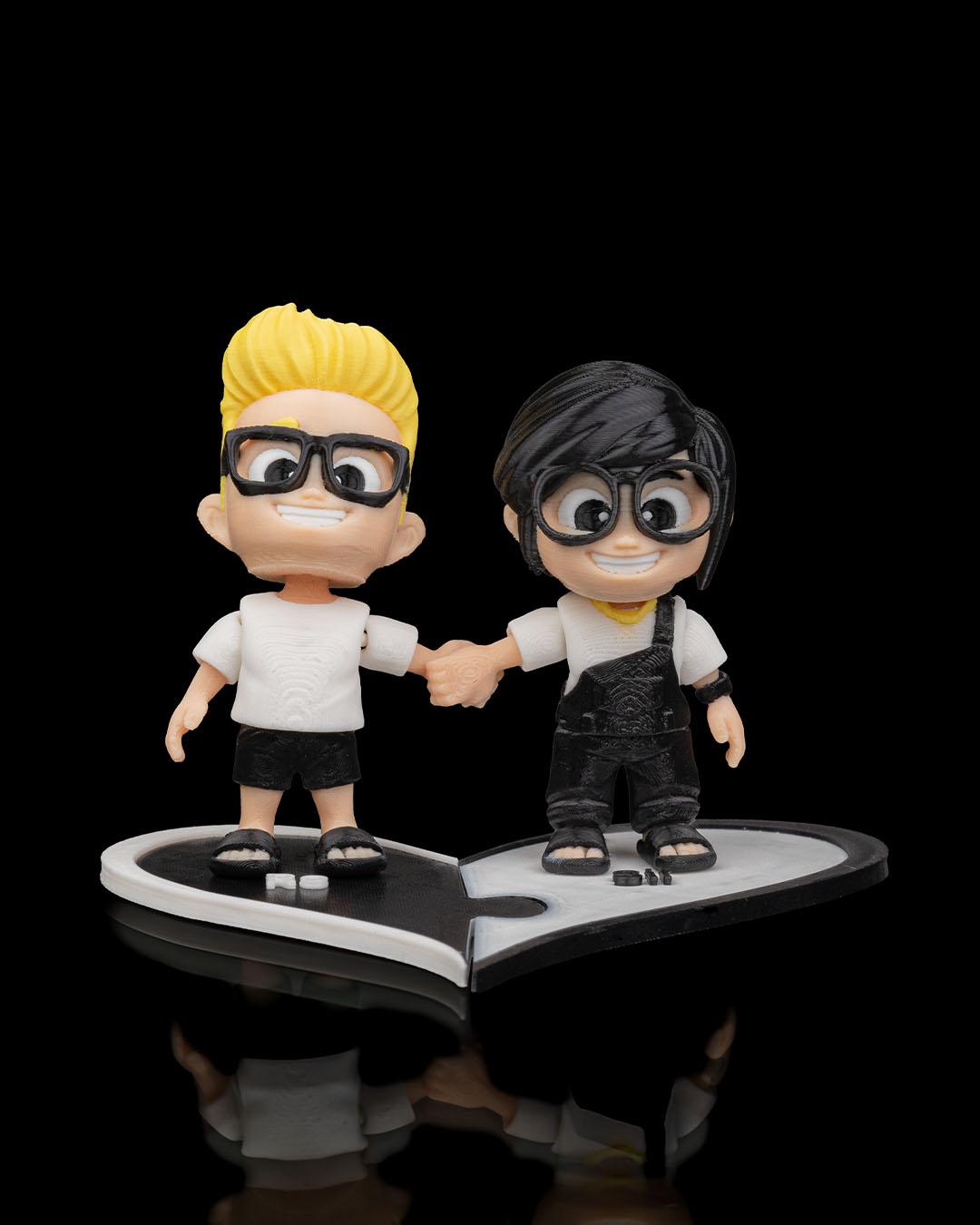 Custom Couple Avatars Figurines Colored 3D Printed Statue Figure Figurine Valentines Day Gift Wedding Gift Anniversary Gift