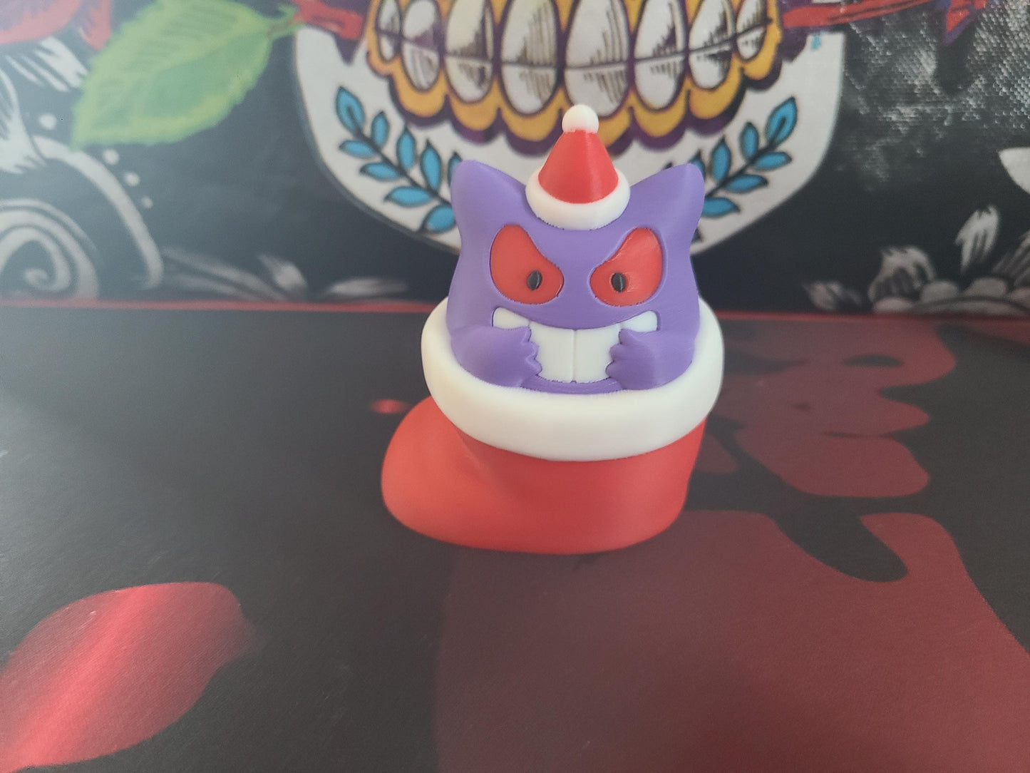 Christmas Hat Gengar Stocking Figure Pokemon 4 inches tall retro Nintendo Pikachu