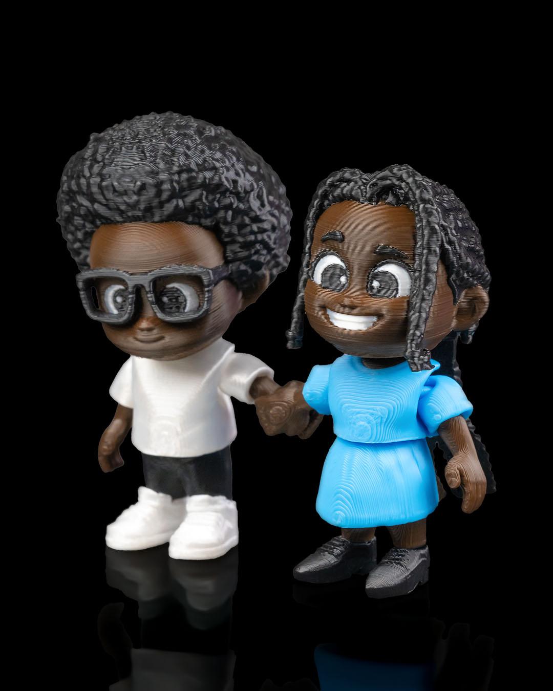 Custom Couple Avatars Figurines Colored 3D Printed Statue Figure Figurine Valentines Day Gift Wedding Gift Anniversary Gift