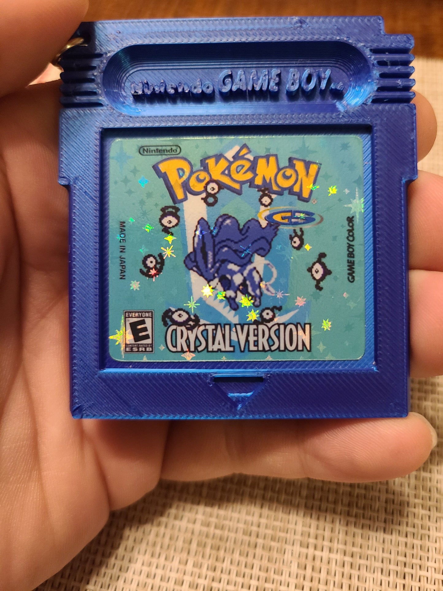 Pokémon 3D Printed Gameboy Color Suicune GBC Red Yellow Blue Gold Silver Keychain Retro Party Favor Pikachu Classic Nintendo Eevee Evolution