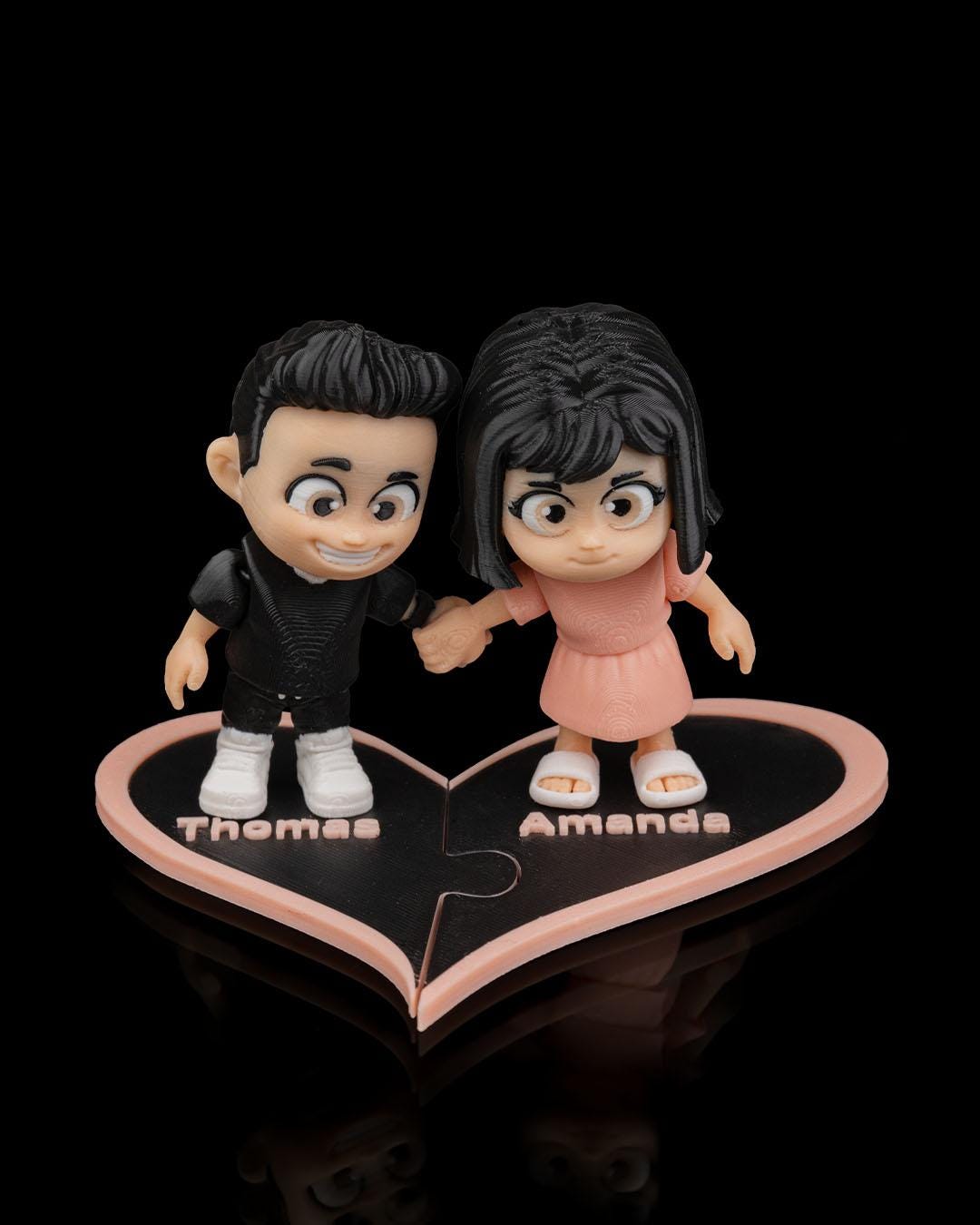 Custom Couple Avatars Figurines Colored 3D Printed Statue Figure Figurine Valentines Day Gift Wedding Gift Anniversary Gift