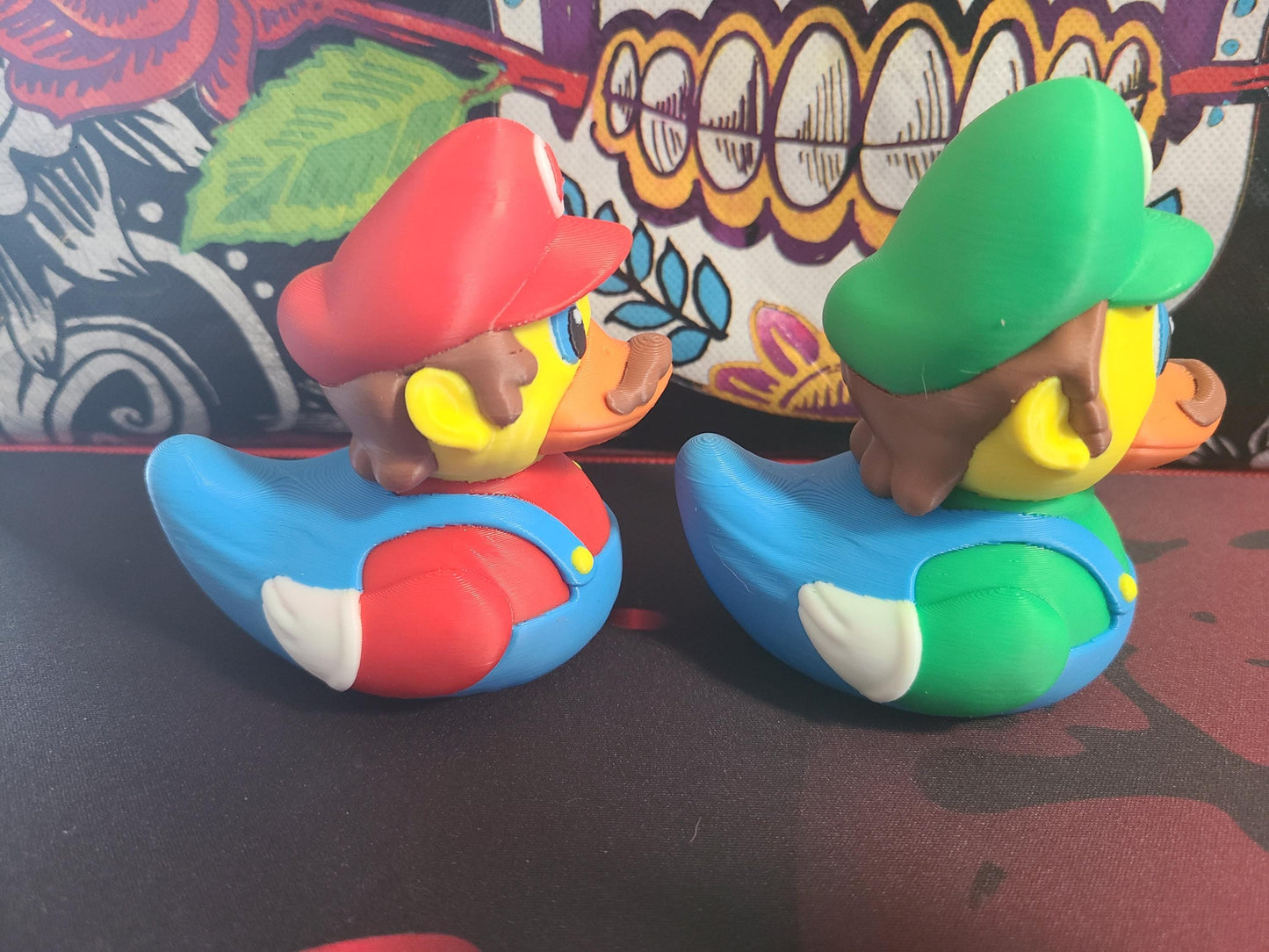 Mario and Luigi Super Mario Bros Ducks Set 3D Printed Large Small Mini Sizes Jeep Ducks Plastic Highly Detailed
