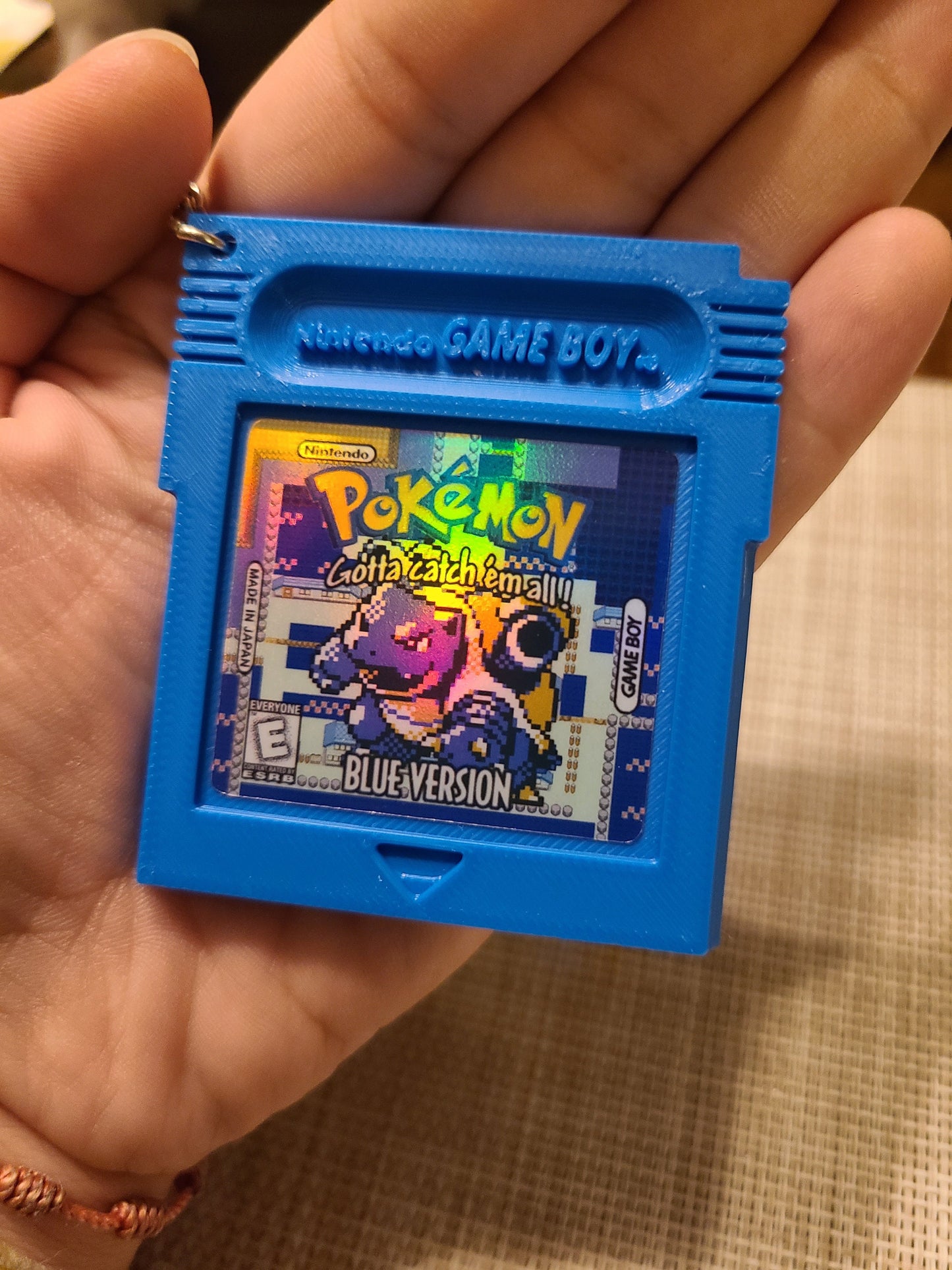 Pokémon 3D Printed Gameboy Color Blastoise GBC Yellow Blue Gold Silver Keychain Retro Party Favor Pikachu Classic Nintendo Eevee Evolution