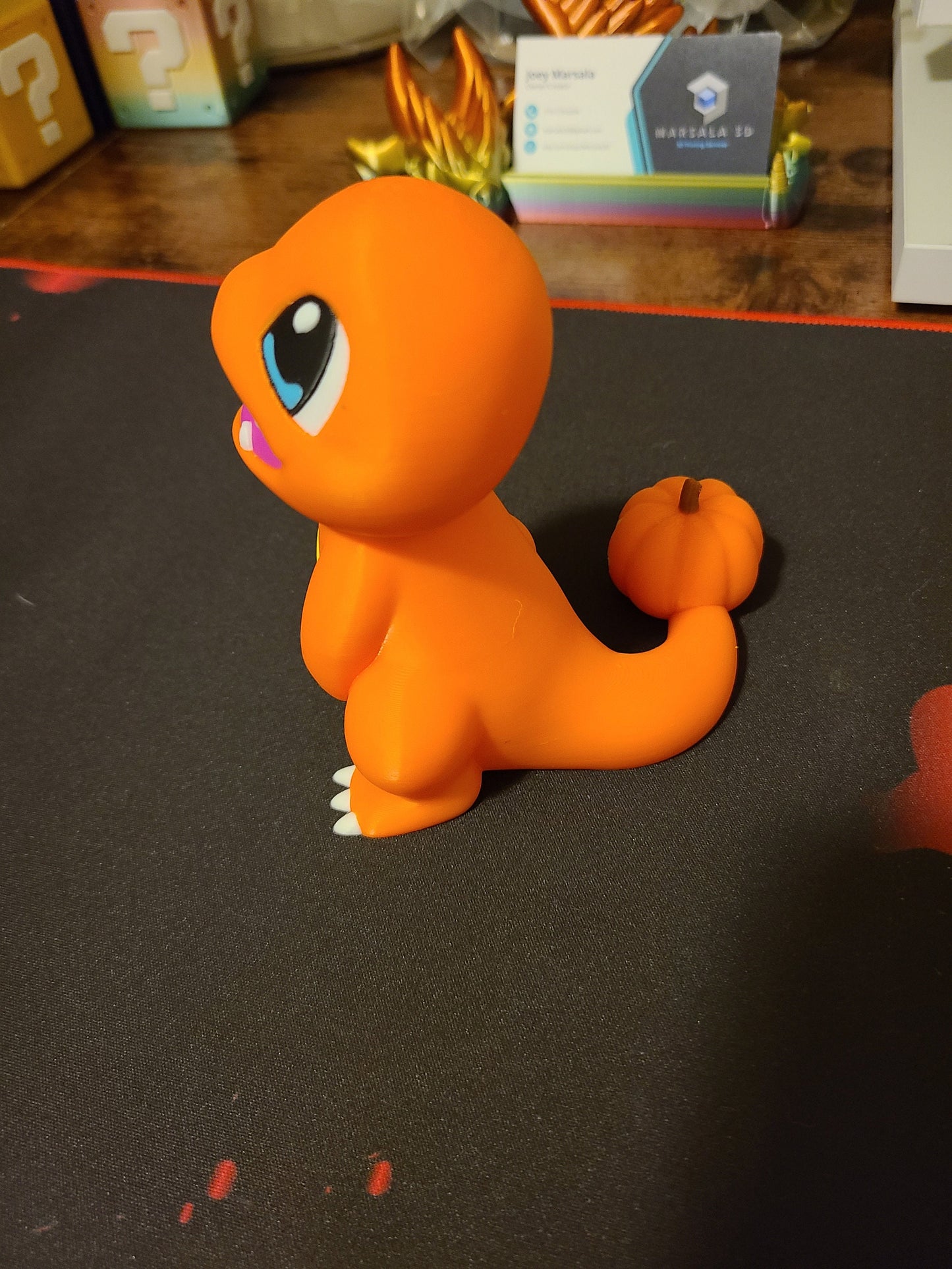 Halloween Pumpkin Charmander Figure Fanart Pokemon 3d Printed Retro Holiday Decor