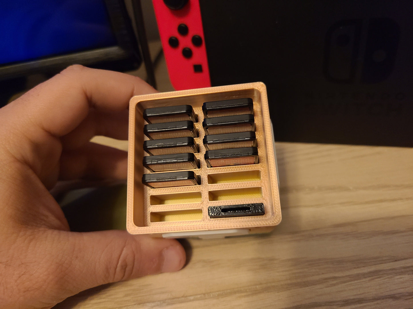 Nintendo Switch 14 Game SD Card Holder Question Mark Mario Block Retro Game Gaming Smash Bros Yellow Rainbow