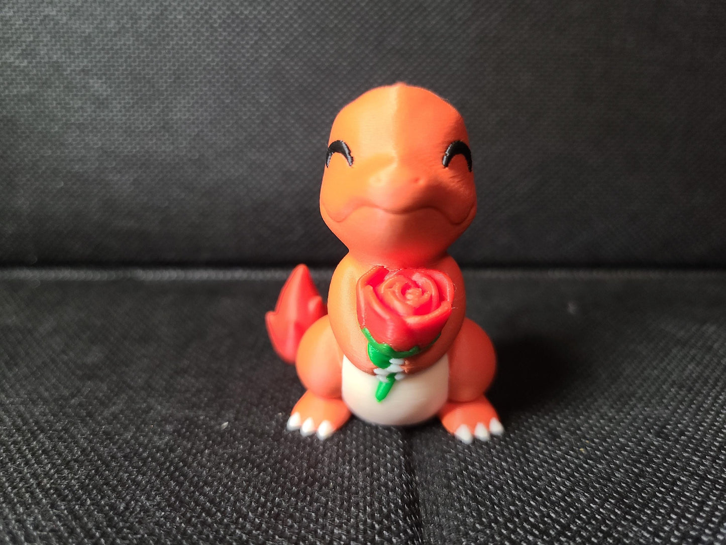 Valentine's Day Rose Heart Love Charmeleon Figure Fanart Pokemon 3d Printed Retro Holiday Decor