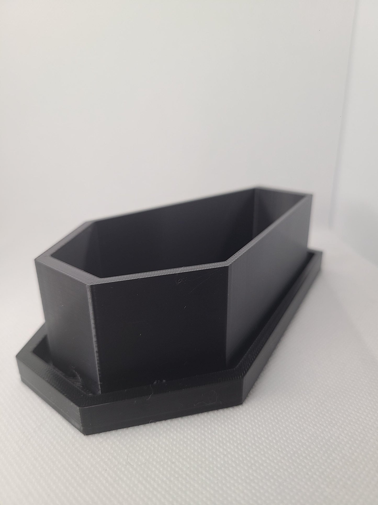 Halloween Coffin Planter Decor With Built In Drip Tray Spooky 3D Printed Small Medium Large Self Watering
