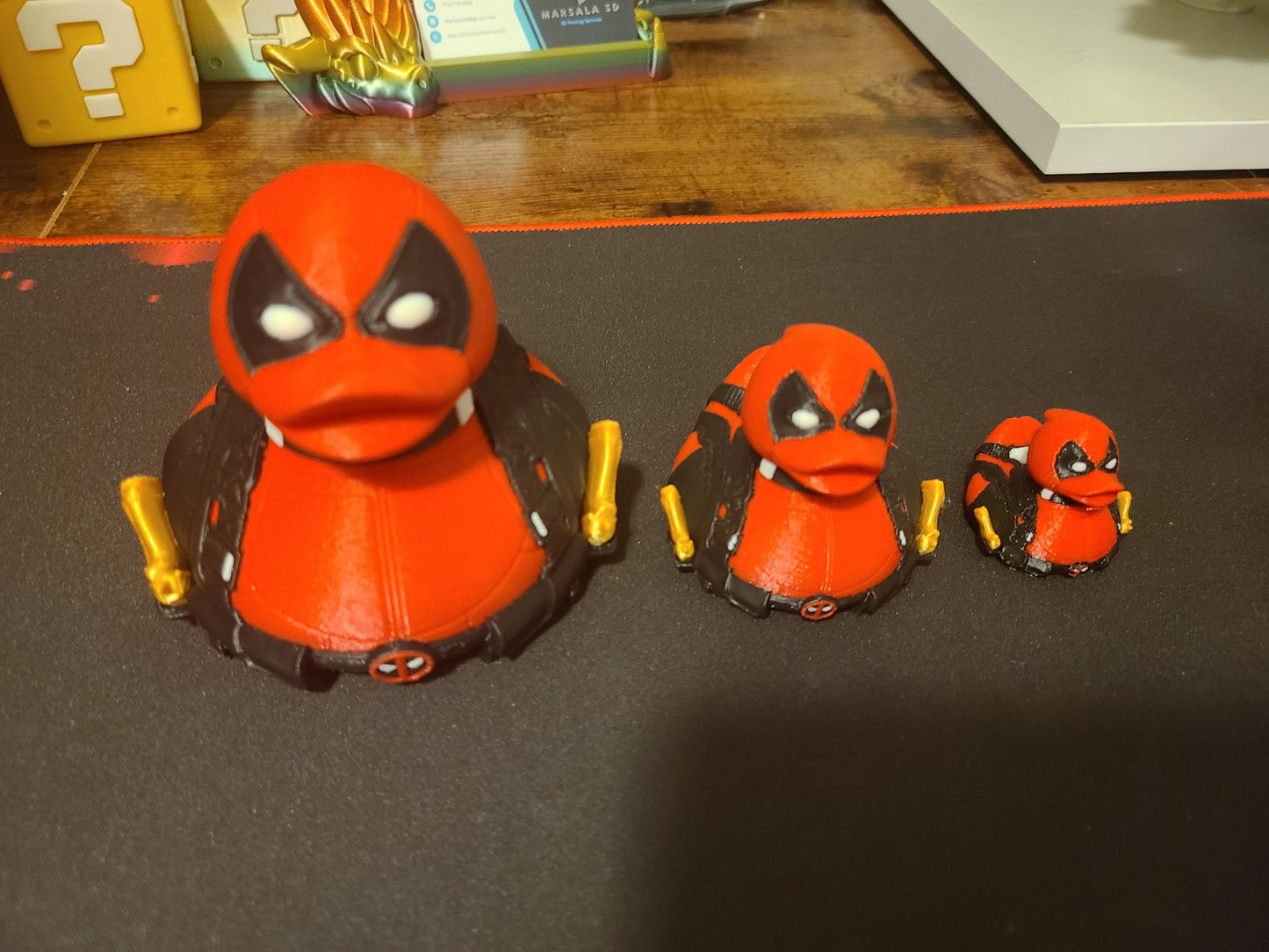 Deadpool Duck 3D Printed Large Small Mini Sizes Jeep Duck Plastic Highly Detailed
