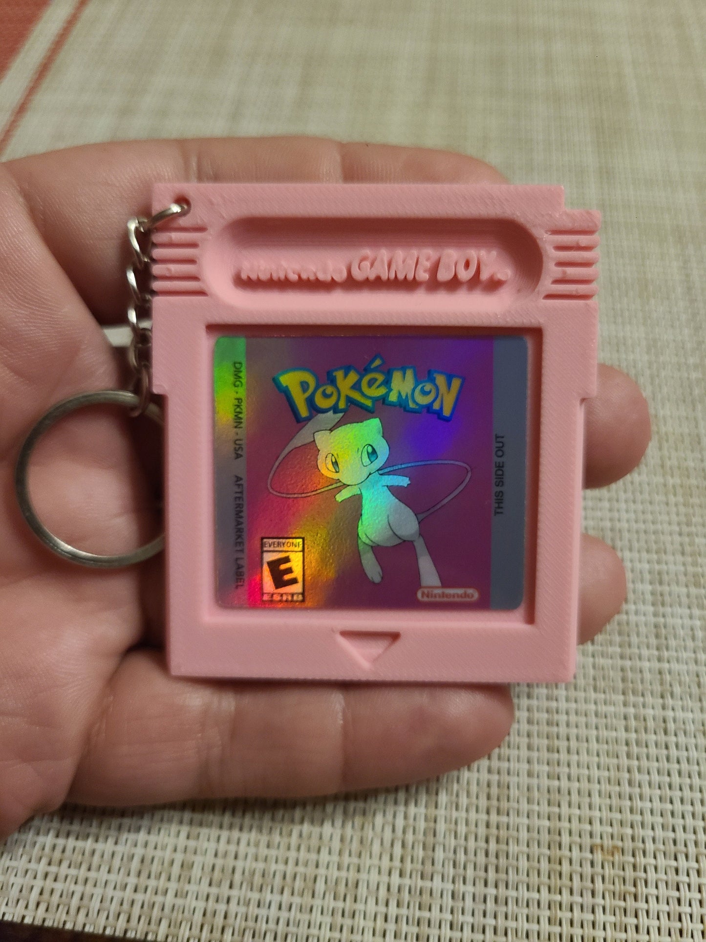 Pokémon 3D Printed Gameboy Color Mew Pink GBC Yellow Blue Gold Silver Keychain Retro Party Favor Pikachu Classic Nintendo Eevee Evolution