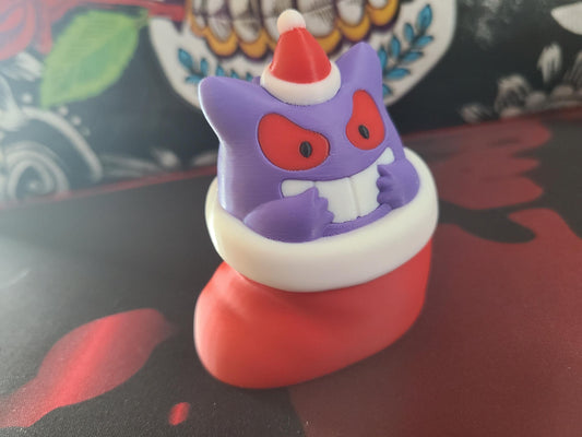 Christmas Hat Gengar Stocking Figure Pokemon 4 inches tall retro Nintendo Pikachu