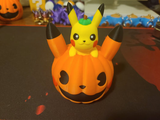 Halloween Pumpkin Pikachu Figure Fanart Pokemon 3d Printed Retro Holiday Decor