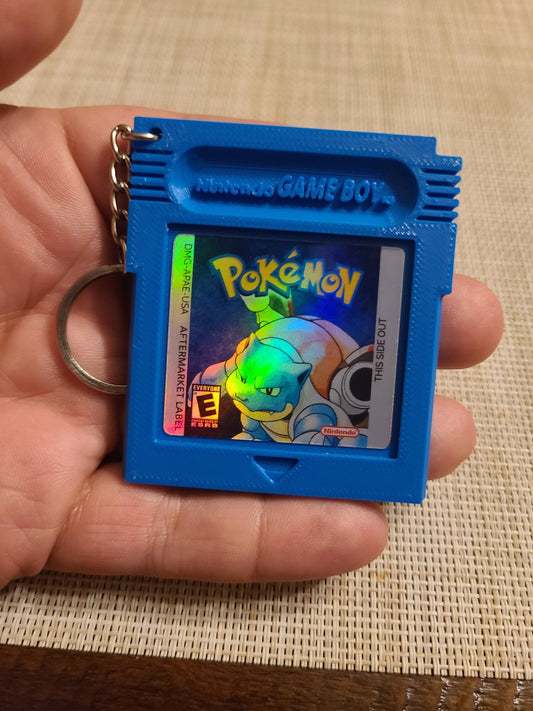Pokémon 3D Printed Gameboy Color Blastoise GBC Yellow Blue Gold Silver Keychain Retro Party Favor Pikachu Classic Nintendo Eevee Evolution