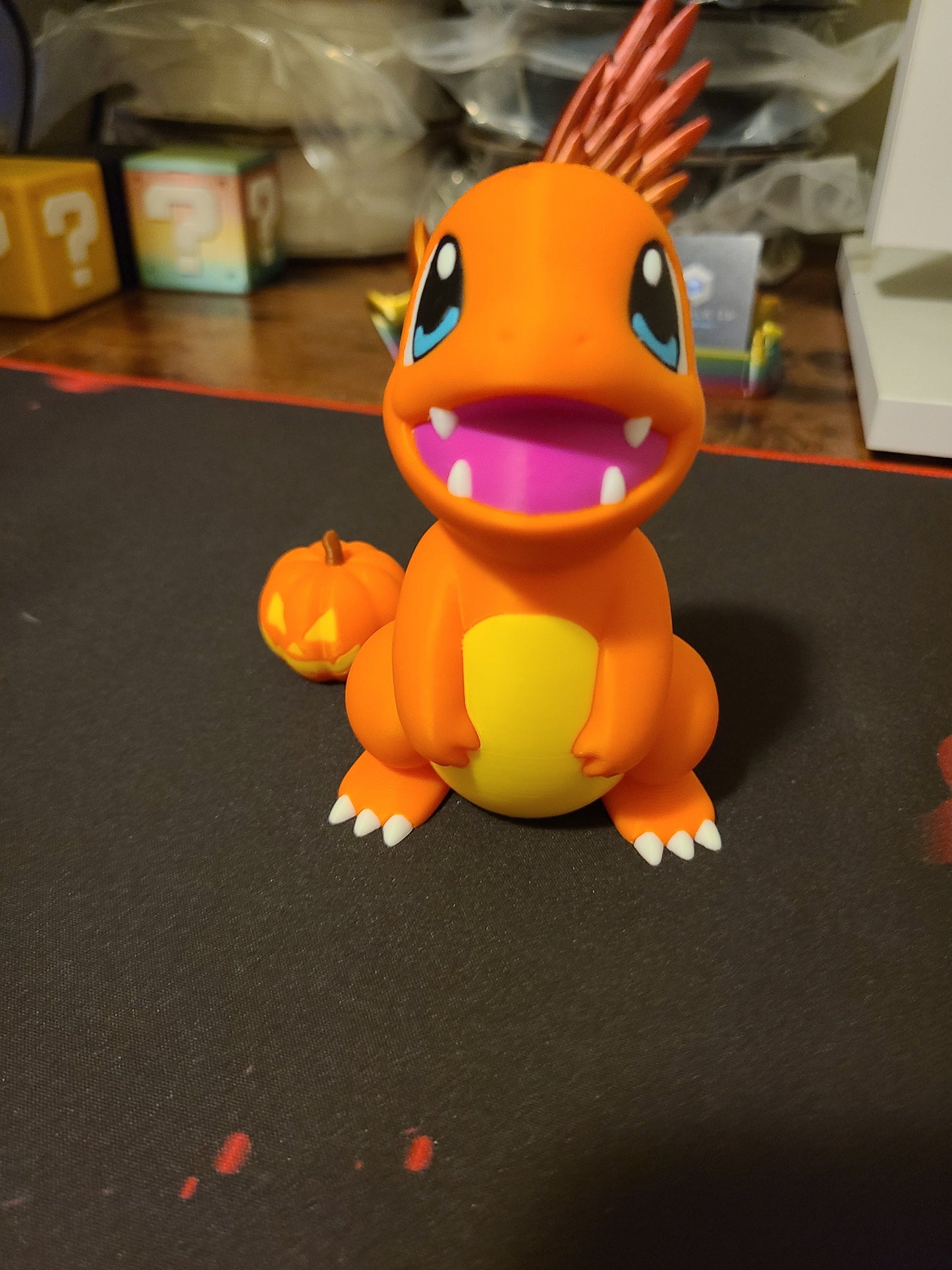 Halloween Pumpkin Charmander Figure Fanart Pokemon 3d Printed Retro Holiday Decor