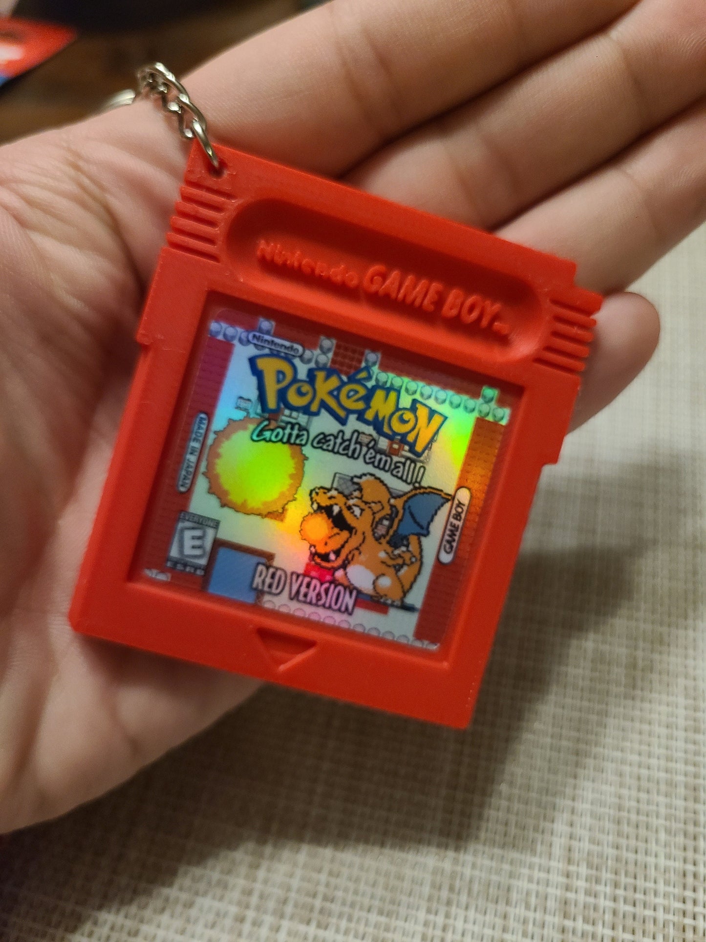 Pokémon 3D Printed Gameboy Color Charizard GBC Red Blue Gold Silver Keychain Retro Party Favor Pikachu Classic Nintendo Eevee Evolution