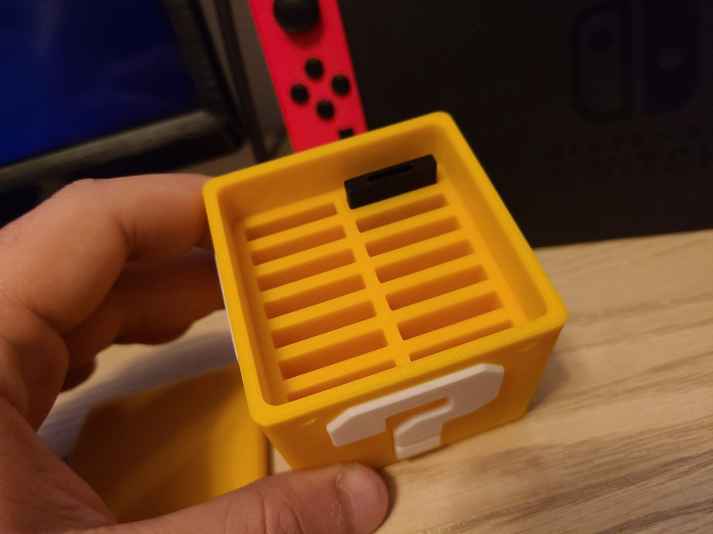 Nintendo Switch 14 Game SD Card Holder Question Mark Mario Block Retro Game Gaming Smash Bros Yellow Rainbow