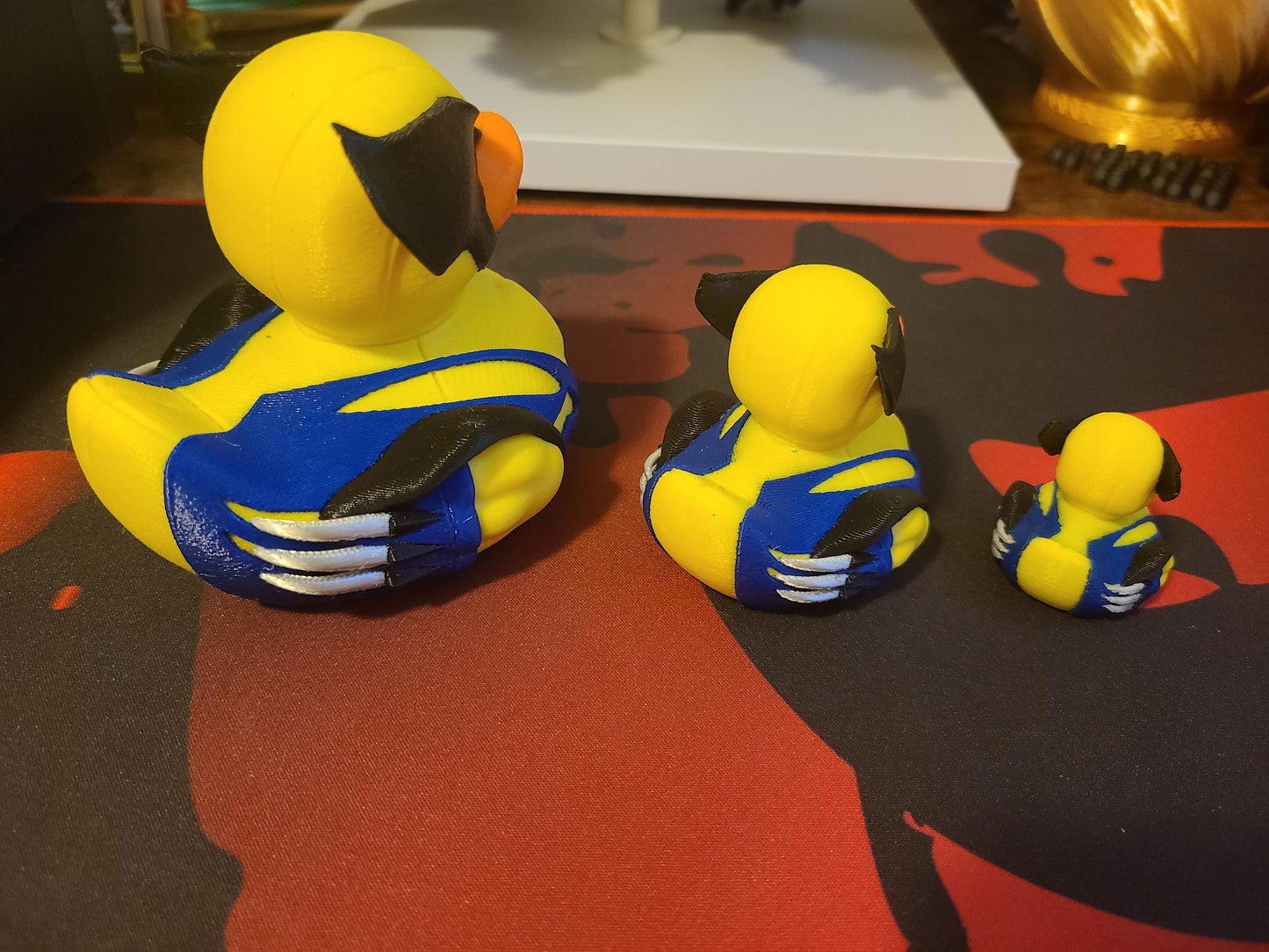 Wolverine X Men Deadpool Duck 3D Printed Large Small Mini Sizes Jeep Duck Plastic Highly Detailed