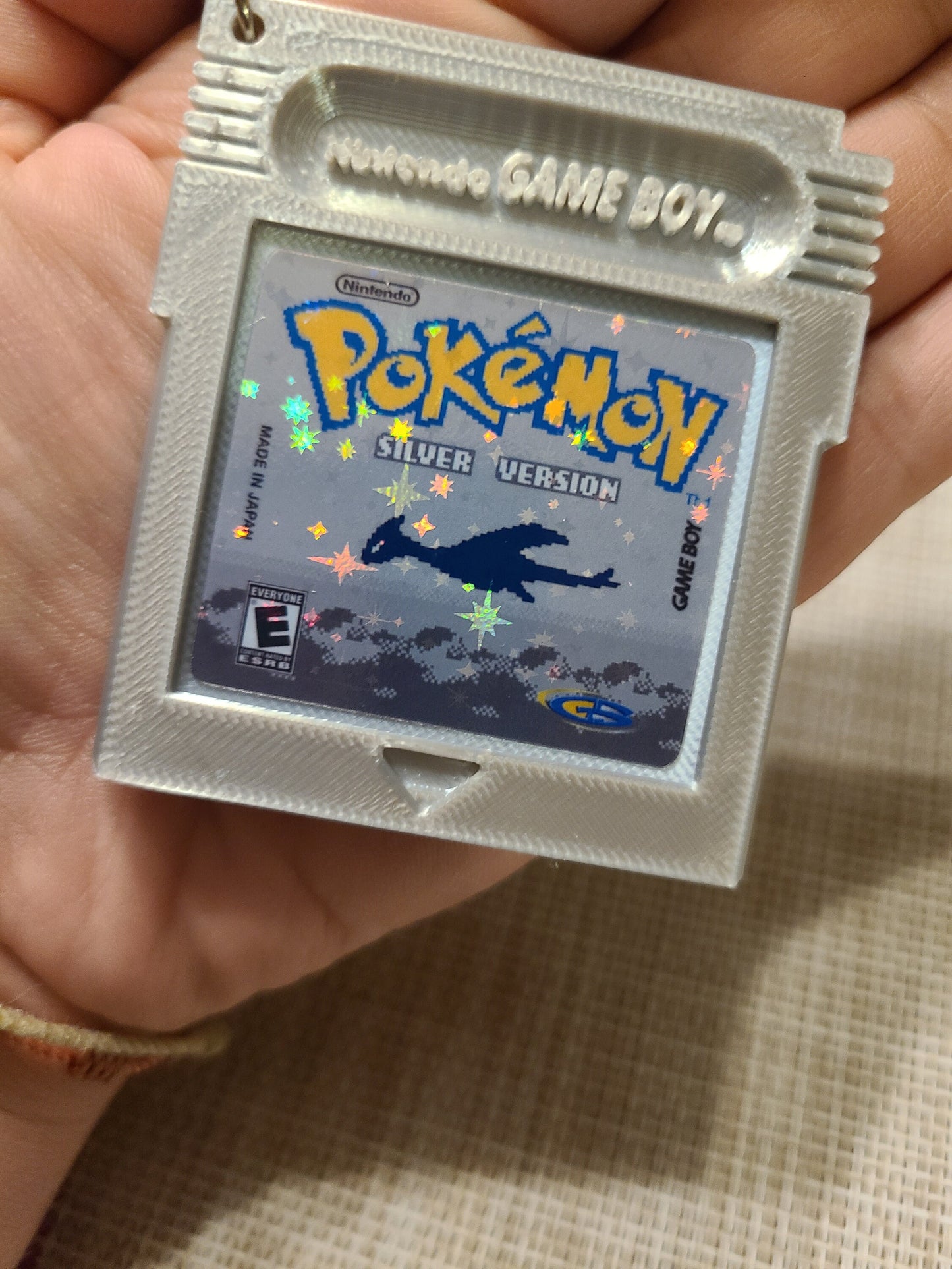 Pokémon 3D Printed Gameboy Color Lugia GBC Red Yellow Blue Gold Silver Keychain Retro Party Favor Pikachu Classic Nintendo Eevee Evolution