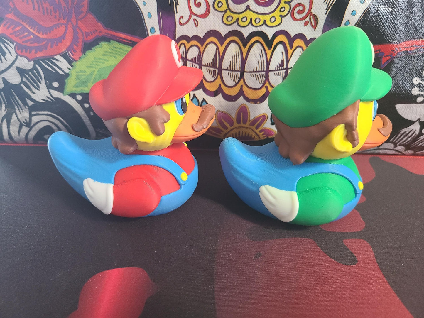 Mario and Luigi Super Mario Bros Ducks Set 3D Printed Large Small Mini Sizes Jeep Ducks Plastic Highly Detailed