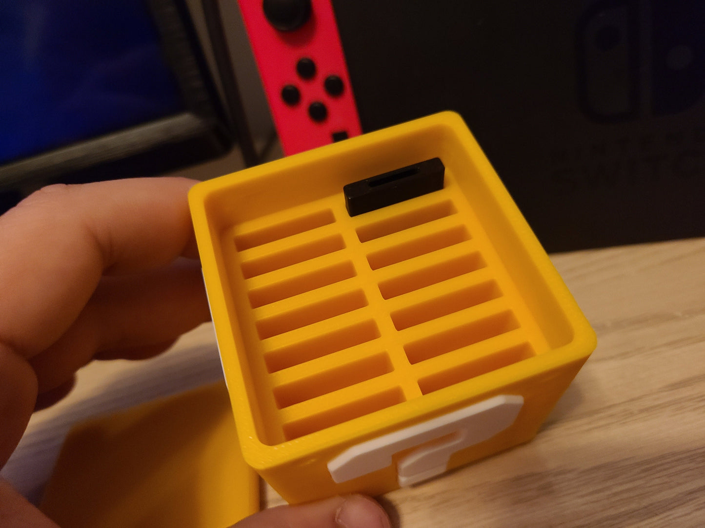 Nintendo Switch 14 Game SD Card Holder Question Mark Mario Block Retro Game Gaming Smash Bros Yellow Rainbow