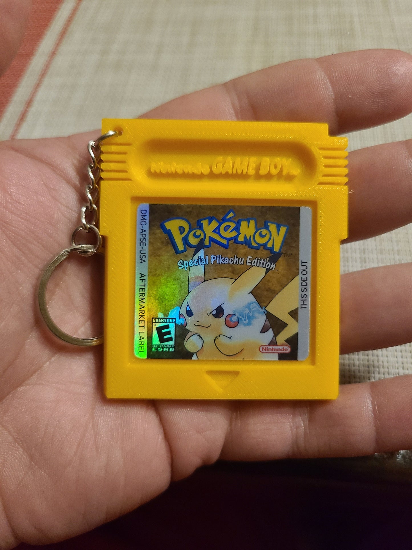 Pokémon 3D Printed Gameboy Color GBC Red Yellow Blue Gold Silver Keychain Retro Party Favor Pikachu Classic Nintendo Eevee Evolution