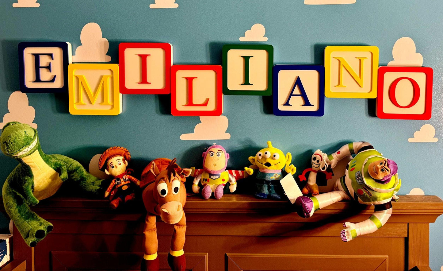 Letter Blocks Toy Story 3D Printed Wall Decor Baby's Room New Born Baby Shower Gift Gender Reveal