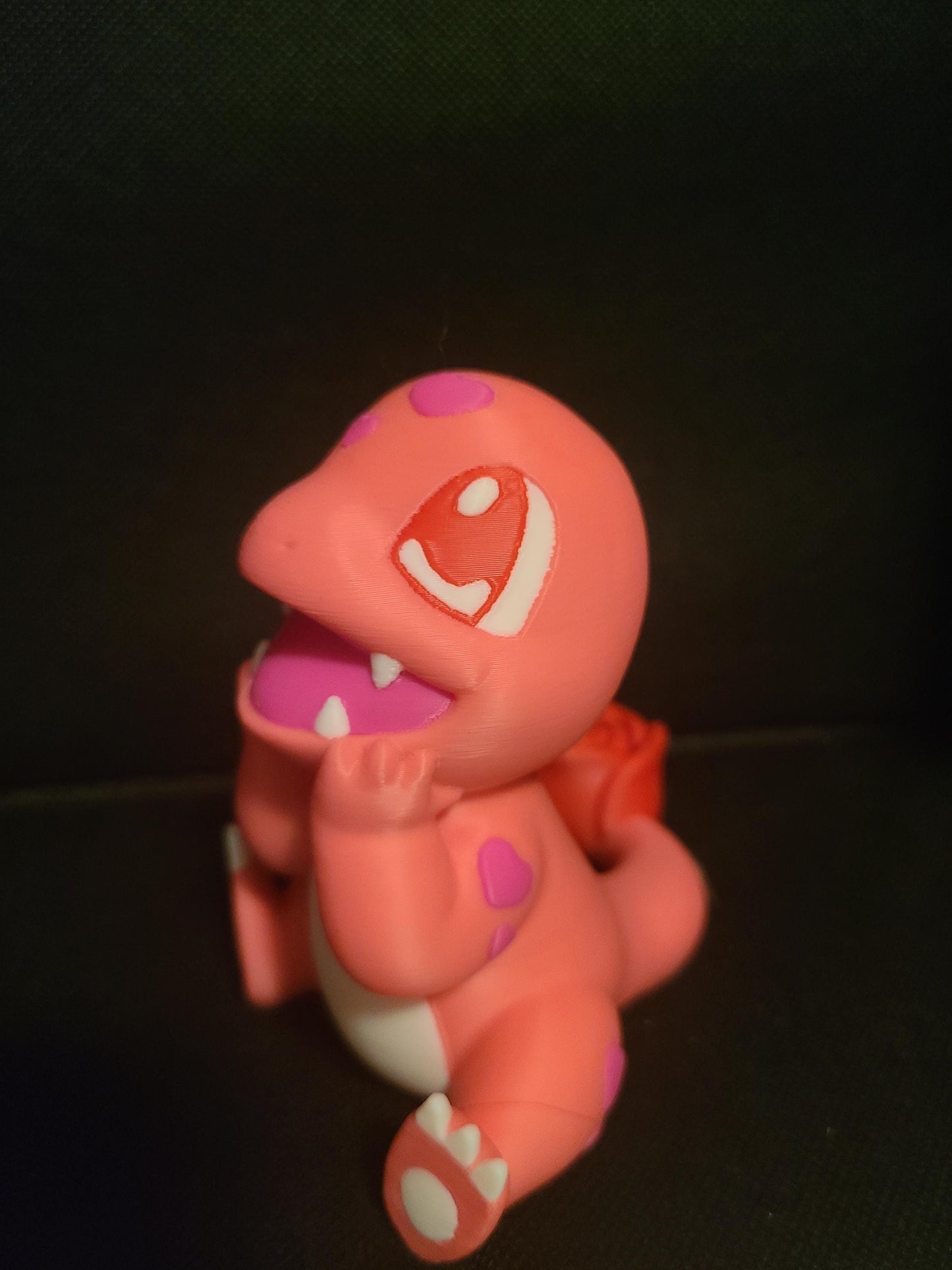 Valentine's Day Rose Heart Love Charmander Figure Fanart Pokemon 3d Printed Retro Holiday Decor
